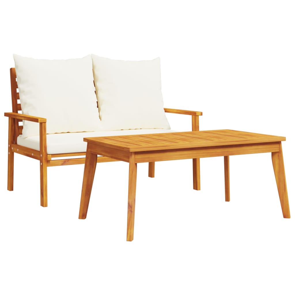 Nuvik Acacia 2 Seater Garden/ Patio Set - 100cm