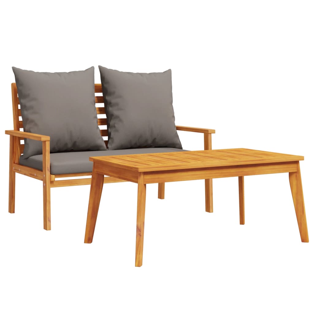 Nuvik Acacia 2 Seater Garden/ Patio Set - 100cm
