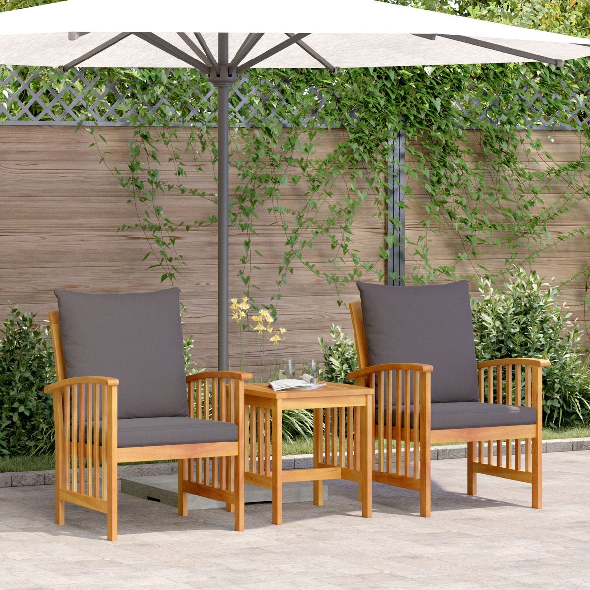 Kron Acacia 3 Piece Garden/Patio Set - 45cm