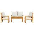 Finnek 4 Seat Garden/ Patio Set - Acacia Wood - 100cm