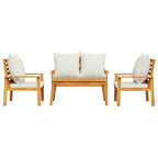 Finnek 4 Seat Garden/ Patio Set - Acacia Wood - 100cm