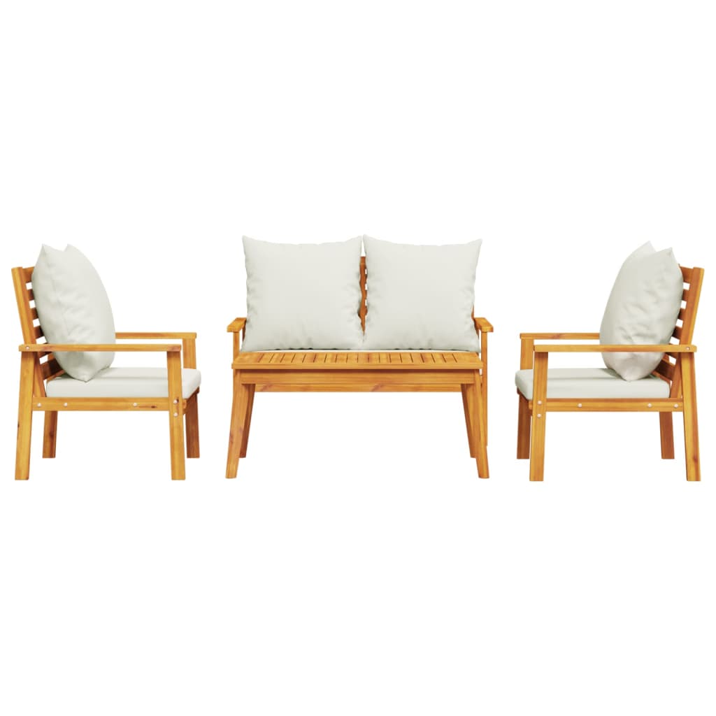 Finnek 4 Seat Garden/ Patio Set - Acacia Wood - 100cm