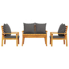 Finnek 4 Seat Garden/ Patio Set - Acacia Wood - 100cm