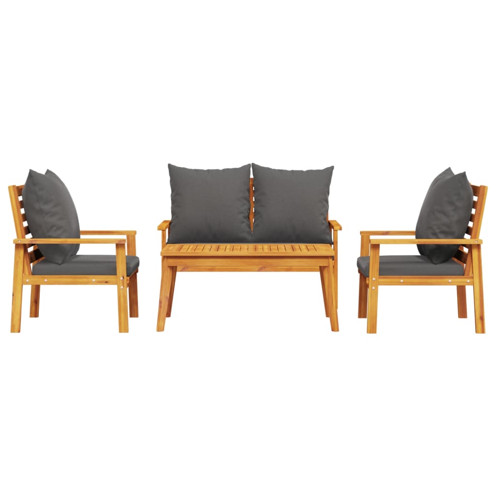 Finnek 4 Seat Garden/ Patio Set - Acacia Wood - 100cm