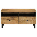 Lumi Mango Wood 2 Drawer Coffee Table - 80cm