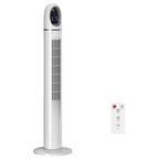 Tower Fan for Bedroom, Standing Floor Fan with Oscillating, 3 Modes, 3 Speeds, 24 Hour Timer, White