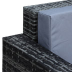 Outsunny 3 Seater All Weather Outdoor Sofa, Garden Rattan Sofa with Cushions and Mental Frame, Grey
