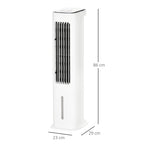 Evaporative Air Cooler, 5L Water Tank Oscillating Ice Cooling Fan with 3 Modes, 3 Speeds, Remote Control, Timer, and Oscillation, White
