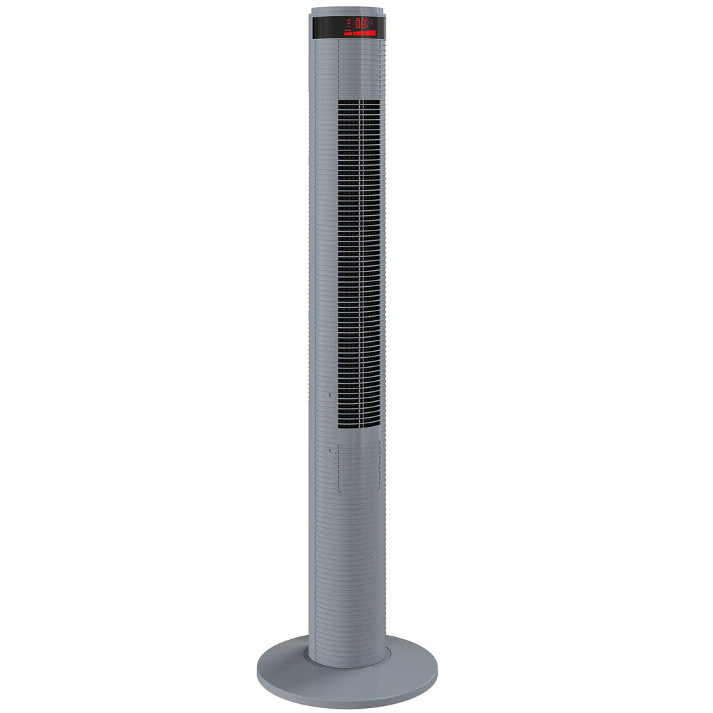 Oscillating Tower Fan Remote Control 3 Speed Modes Cooling Machine, Grey