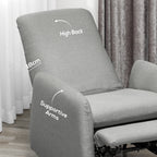 HOMCOM 150° Manually Reclining Chair, with Footrest - Grey
