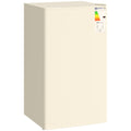 Under Counter Fridge, 91L Small Fridge with Chiller Box, Removable Shelf, Reversible Door, Adjustable Legs, Mini Refrigerator, Beige