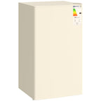 Under Counter Fridge, 91L Small Fridge with Chiller Box, Removable Shelf, Reversible Door, Adjustable Legs, Mini Refrigerator, Beige