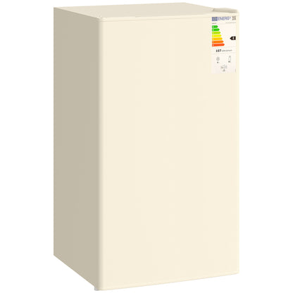 Under Counter Fridge, 91L Small Fridge with Chiller Box, Removable Shelf, Reversible Door, Adjustable Legs, Mini Refrigerator, Beige