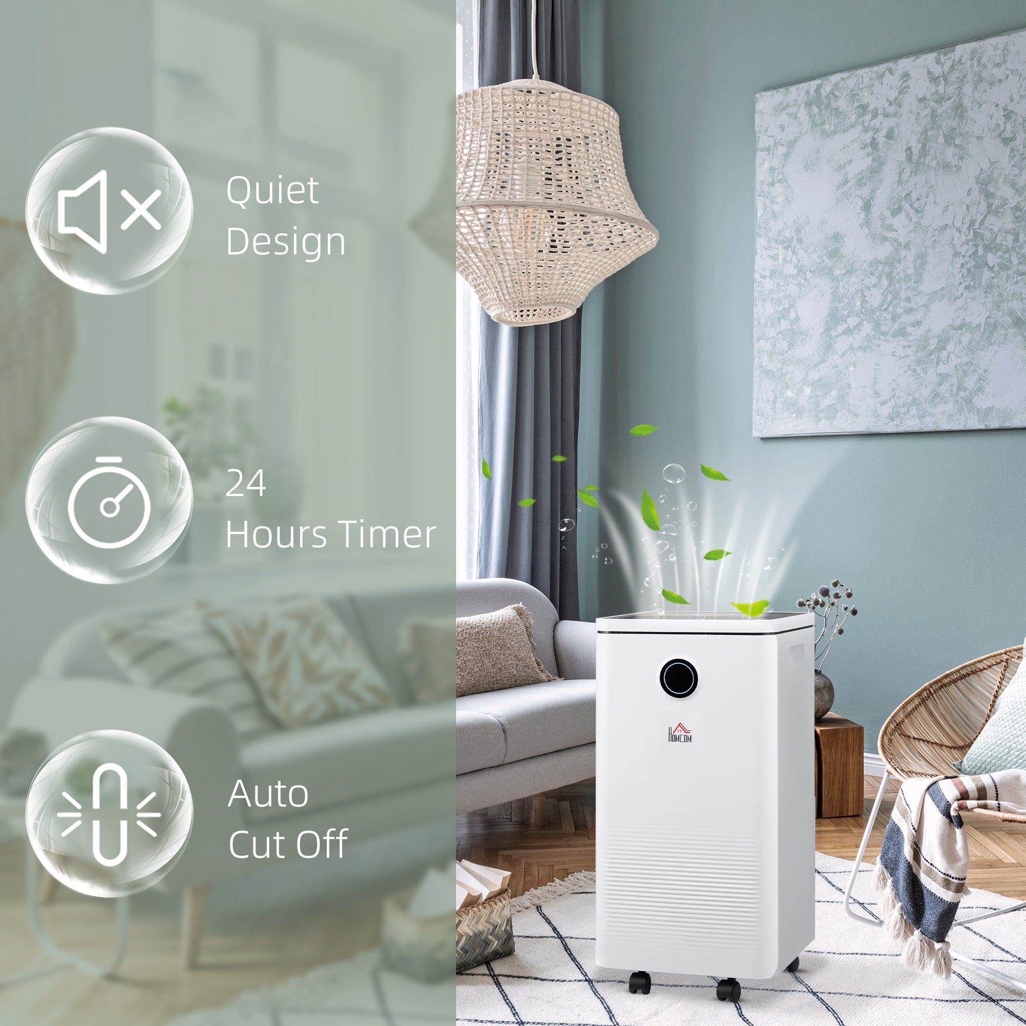 10L/Day Dehumidifier with WiFi Smart App Control, 2.5L Water Tank, Digital Display, Sleep Mode, 24H Timer, Laundry Clothes Drying, for Home and Large Room Basement