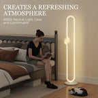 LED Floor Lamp, Dimmable Floor Standing Lamp with Glass Night Light, Foot Switch for Living Room, Bedroom, Office, White