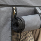 Fabric Wardrobe, with Rails and Shelves - Dark Grey