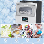 Commercial Ice Maker with 4kg Ice Storage - Silver Tone