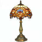 Tiffany Lamp, Stained Glass Table Lamp, Handcrafted Artisan Collectible, Suitable for Living Room and Bedside, Multi-Coloured, ?25 x 45Hcm, Zinc Alloy.