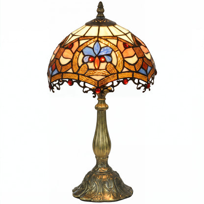 Tiffany Lamp, Stained Glass Table Lamp, Handcrafted Artisan Collectible, Suitable for Living Room and Bedside, Multi-Coloured, ?25 x 45Hcm, Zinc Alloy.