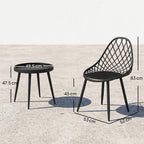 Outsunny 3-Piece Outdoor Bistro Set with 2 Chairs and Round Table for Garden, Balcony, Porch, Black