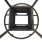 Outsunny 70 cm Wood-Effect Rattan Garden Table - Grey