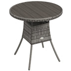 Outsunny 70 cm Wood-Effect Rattan Garden Table - Grey