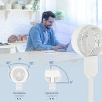32" Pedestal Fan, 70° Oscillating 90° Vertical Tilt Air Circulator with 3 Speeds, Standing Fan for Home Office, Bedroom, White