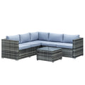 Outsunny Four-Piece Rattan Sofa Set with 11 Cushions, Steal Frame - Grey