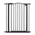 PawHut Pressure Fit Dog Stair Gate No Drilling Safety Gate Auto Close for Doorways, Hallways, 74-80cm Adjustable, 94cm Tall, Black