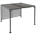 Outsunny 3 x 2.8m Metal Pergola, with Retractable Fabric Roof - Grey