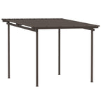Outsunny 3 x 3(m) Garden Pergola with Waterproof Metal Roof, Lean to Pergola Hardtop Gazebo, Brown