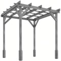 Outsunny 2 x 2m Wooden Pergola Kit, Decorative Garden Gazebo Shelter with Stable Structure for Climbing Vines, Flowers, Grey