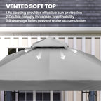 Outsunny 3 x 3(m) Patio Gazebo Canopy Garden Pavilion Tent Shelter with 2 Tier Roof and Mosquito Netting, Light Grey