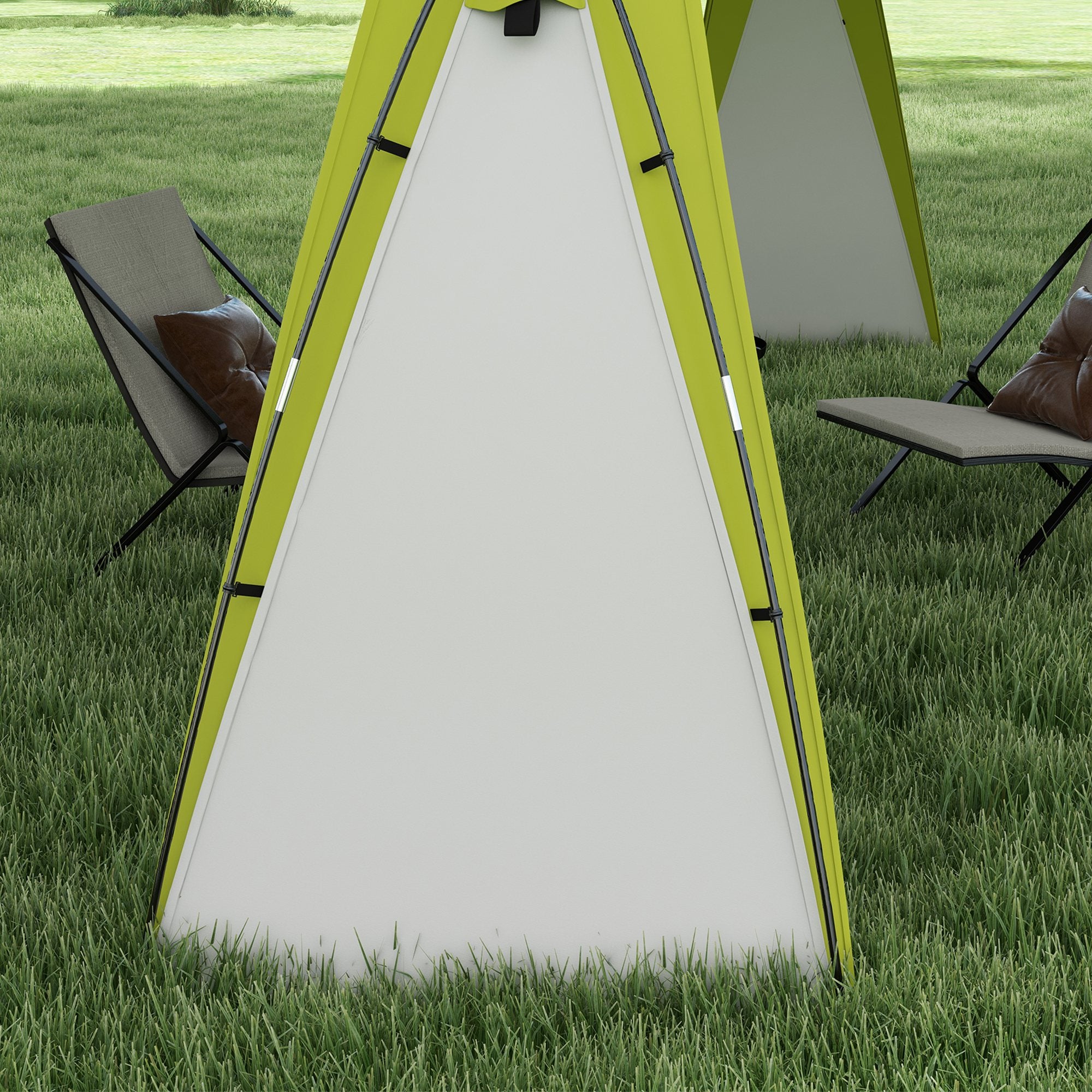 Outsunny 3.5 x 3.5M Camping Gazebo, Outdoor Event Shelter Dome Tent Garden Sun Shelter Patio Spire Arc Pavilion Camp Sun Shade Tent for 6-8 Person, Green