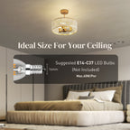 Crystal Ceiling Light Fixture, Semi Flush Mount Modern Crystal Chandelier Ceiling Light for Living Room, Bedroom, Hallway, Dining Room, E14 Base 3-Lights, Bulbs Not Included, Gold Tone