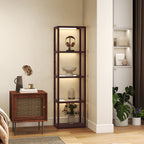 Four-Shelf Floor Lamp - Dark Brown
