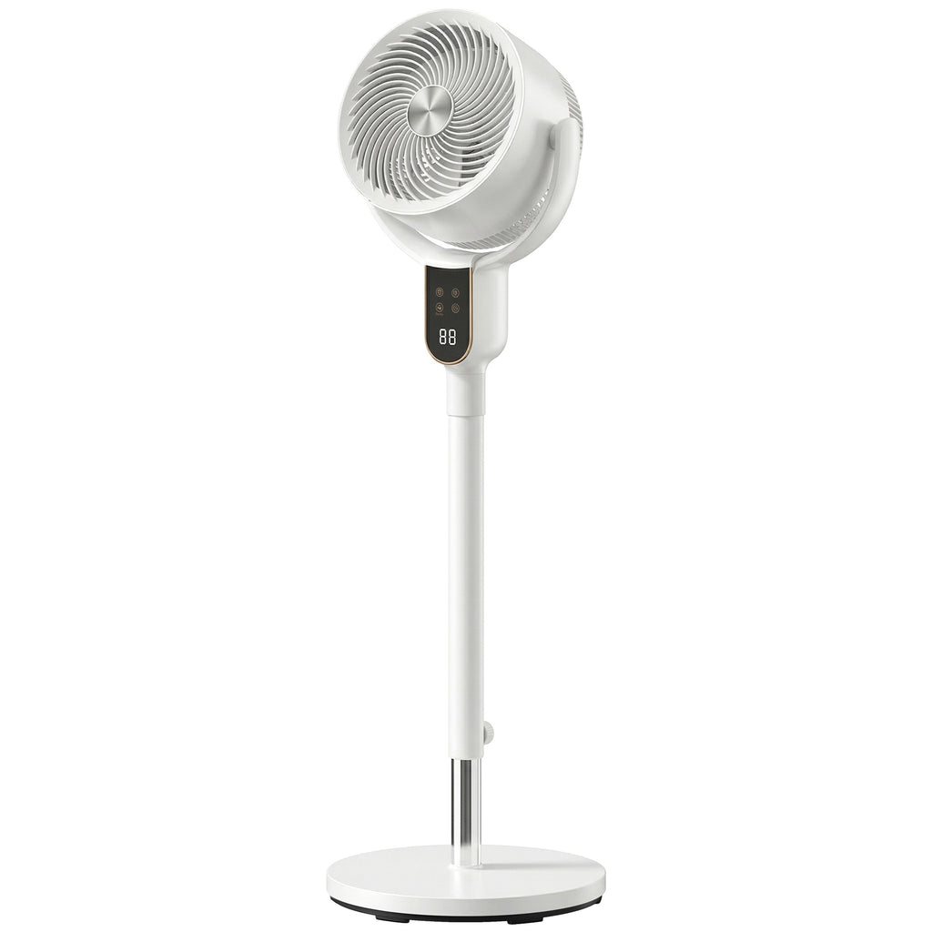 20 dB Silent Standing Fan for Bedroom, 42" Pedestal Fan with Remote, 90° Oscillating, 8 Speeds, Remote Control, White