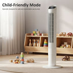 Tower Fan with WiFi App Control Standing Floor Cooling Fan Remote Control 101.8 cm White