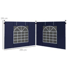Outsunny Set of Two 195 x 295cm Replacement Gazebo Side Walls - Blue