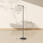 LED Floor Lamp with Remote Control - Black