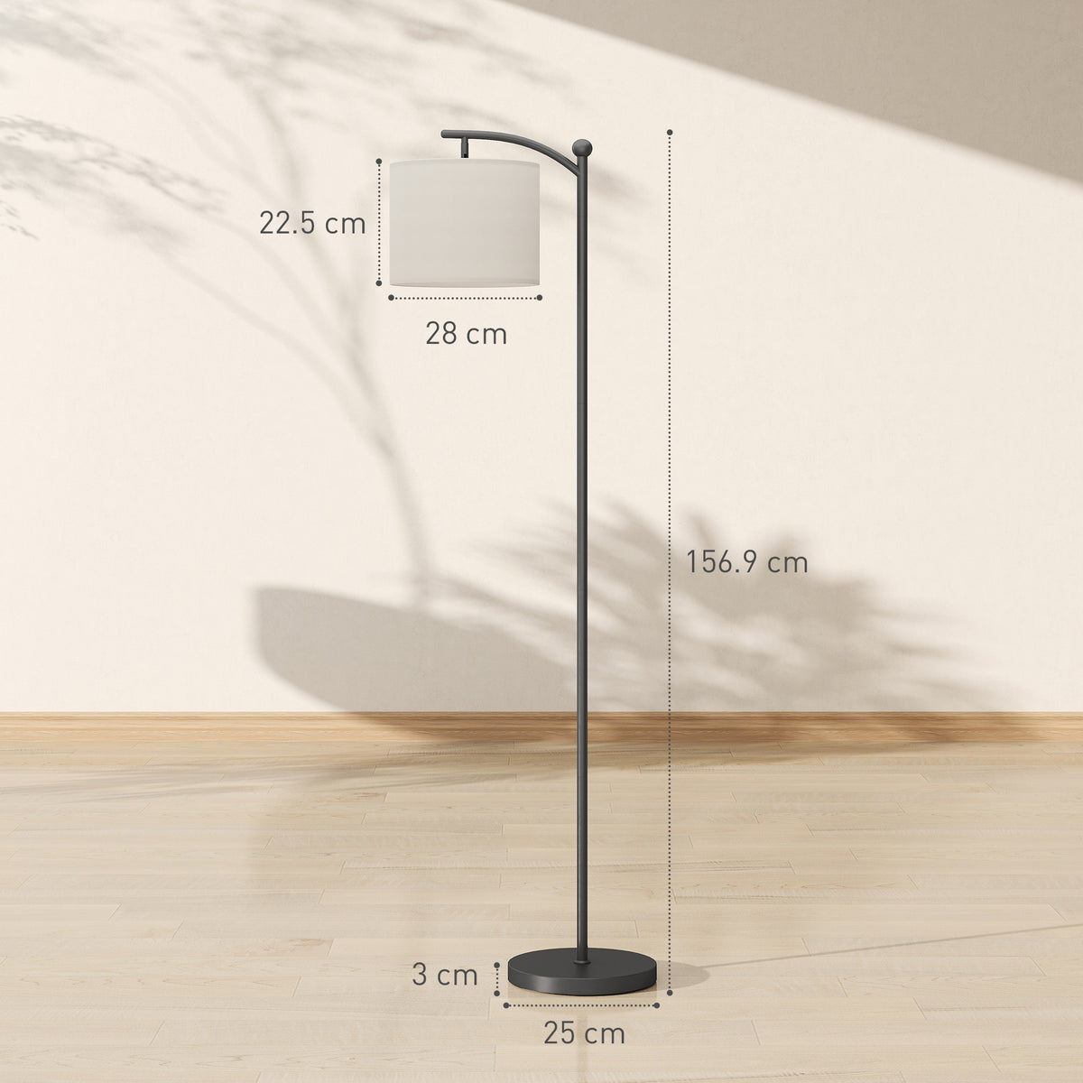 LED Floor Lamp with Remote Control - Black