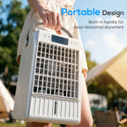 Portable Air Conditioner, 4-in-1 Mini Air Cooler with 4 Wind Speed, 2 Cool Mist, RGB 7 LED Light, White