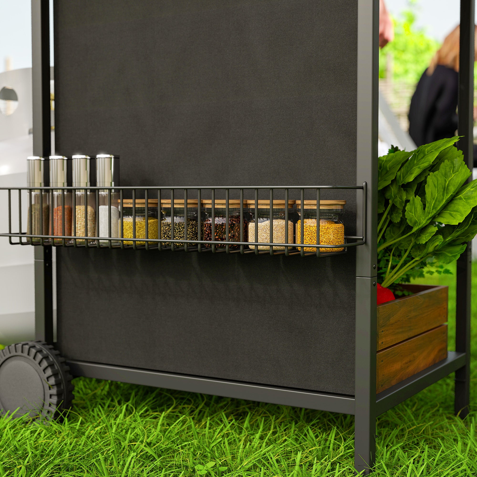 Outsunny Four Burner Gas Grill BBQ - Black