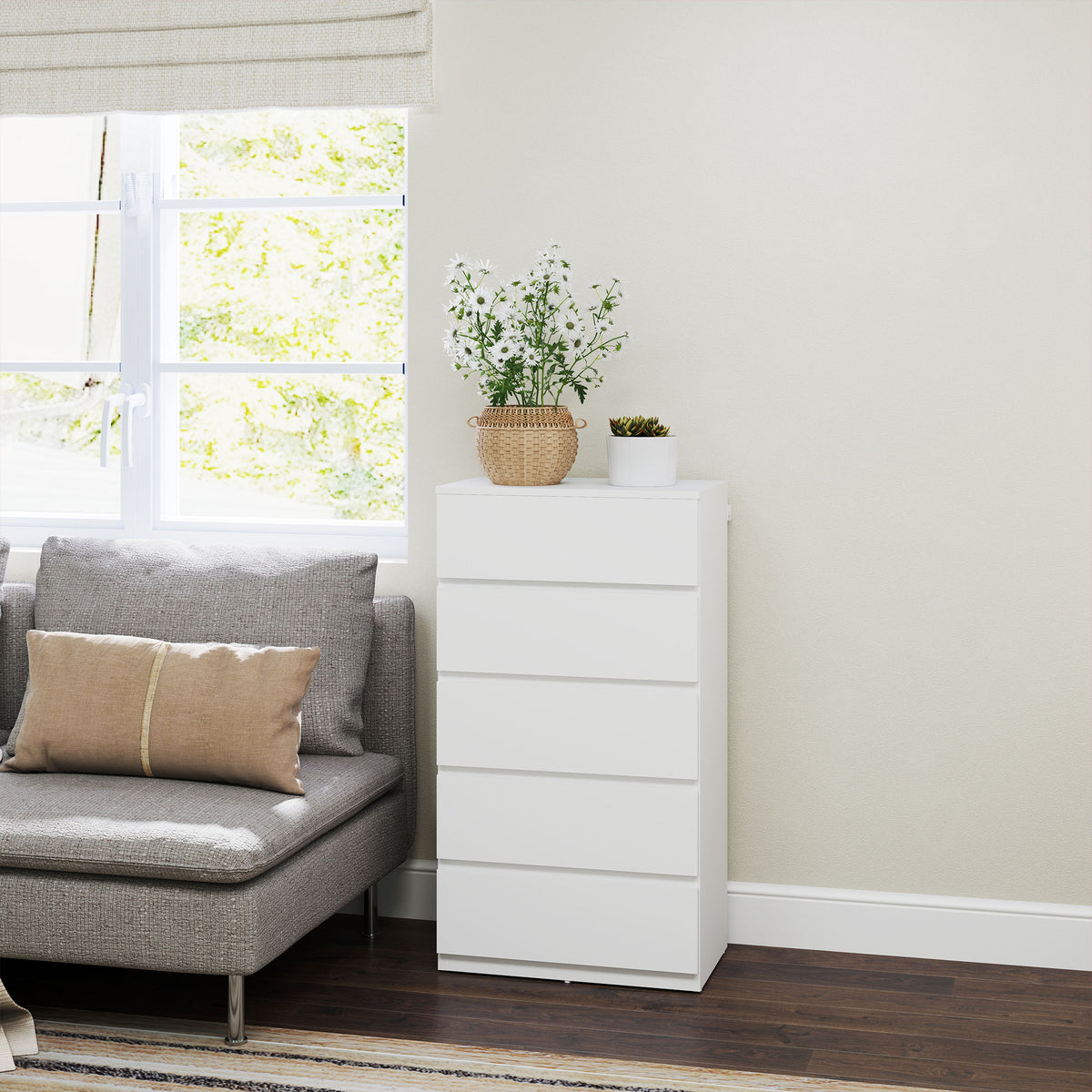 Chest of Drawers, 5-Drawer Storage Cabinets, Modern Dresser, Storage Drawer Unit for Bedroom
