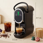 Pod Coffee Machine for Nespresso, Dolce Gusto Capsule & Ground Coffee, Small Semi Automatic Coffee Maker, 19 Bar, 0.6L