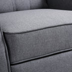 HOMCOM Recliner Armchair, Vintage Reclining Chair with Nail Head Trim, Wingback Chair with Button Tufted Back and Footrest, for Living Room, Grey