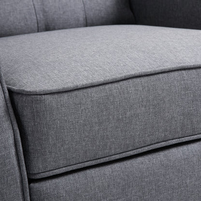 Recliner Armchair, Vintage Reclining Chair with Nail Head Trim, Wingback Chair with Button Tufted Back and Footrest, for Living Room, Grey