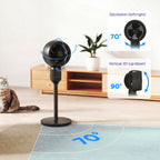 Air Circulator Fan Pedestal Cooling Fan with 3 Speed and Carry Handle, 9 Inch, Black