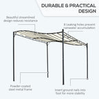 Outsunny 3x3 m Wall Mounted Garden Porch with UV Protection, Cream White