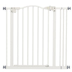 PawHut Metal 74-87cm Adjustable Pet Gate Safety Barrier w/ Auto-Close Door White